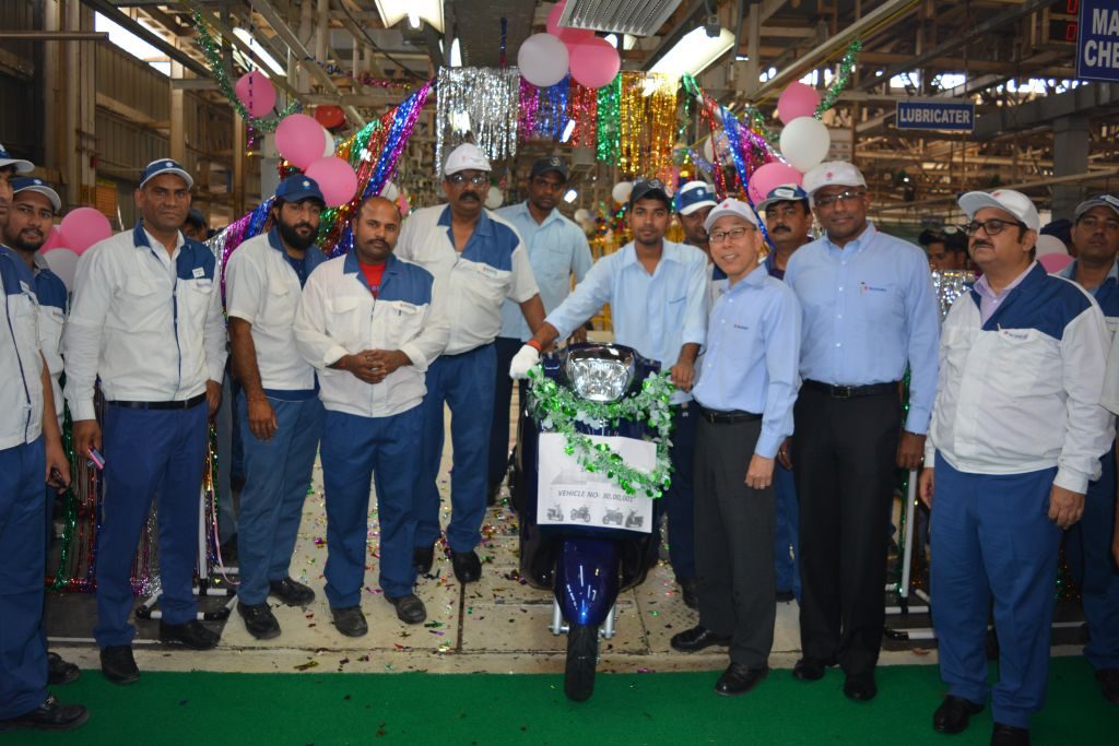 Suzuki India announces three millionth two-wheeler roll out from its factory