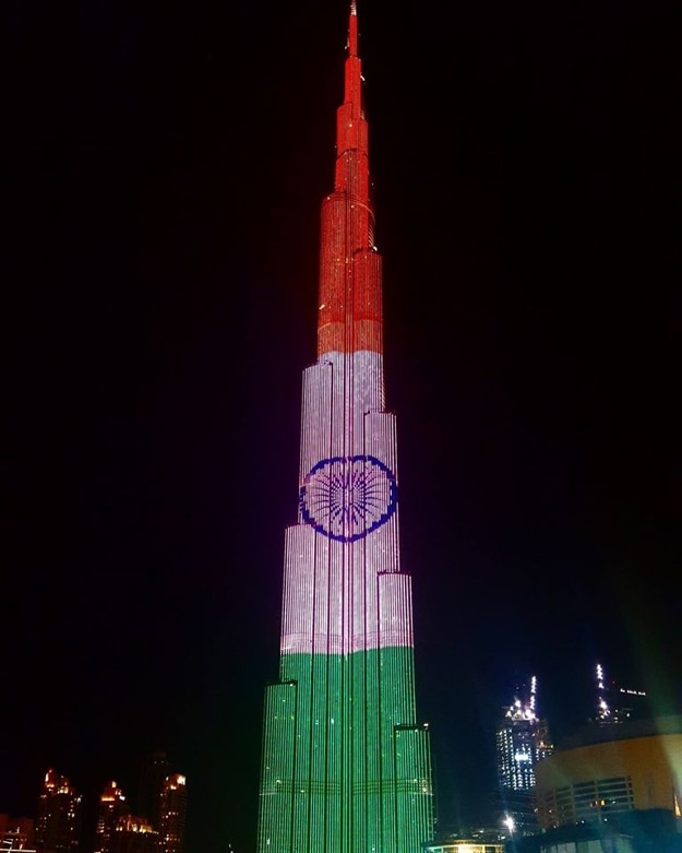 Burj Khalifa celebrates India's Republic Day by donning the tricolor