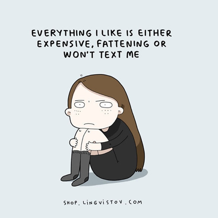 Funny illustrations about not having a boyfriend.
