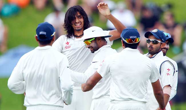 Ishant-Sharma-of-India-celebrates-after-taking-the-wicket-of-Peter-Fulton-of-New-Zealand-dur