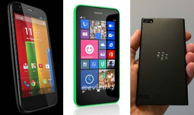 3 phones lumia 630 bb z3 moto e