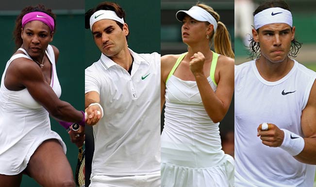 From Left to Right: Serena Williamsn, Roger Federer, Maria Sharapova and Rafael Nadal