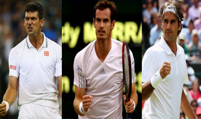 Novak Djokovic, Andy Murray and Roger Federer