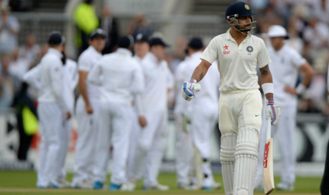 Virat Kohli after being dismissed at Old Trafford