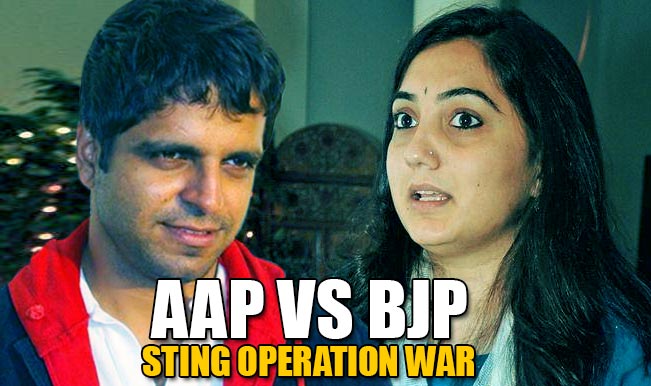 AAP vs BJP Sting Operation War: Mayur Panghaal accuses Nupur Sharma of bribe; gets challenged to prove it on Twitter! - OmniFeed - app-bjp
