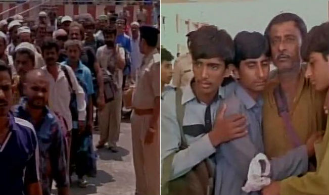 Pakistani fishermen released by India reaches Wagah Border Pakistani fishermen released by India reaches Wagah Border