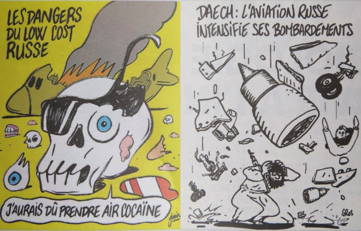 Russia hits out Charlie Hebdo for mocking plane crash with their cover page cartoon 
