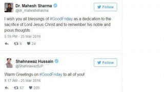 Twitter bemused as BJP leaders 'greet' on Good Friday Twitter bemused as BJP leaders 'greet' on Good Friday