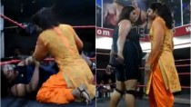 This Punjabi woman knocked down a pro wrestler LIKE A BOSS! Watch viral video