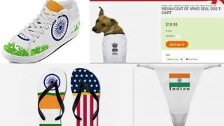 Indian Flag underwear, shoes, slippers available on Amazon & CafePress! Sushma Swaraj to help ban these 6 products insulting the National Flag? Indian Flag underwear, shoes, slippers available on Amazon & CafePress! Sushma Swaraj to help ban these 6 products insulting the National Flag?