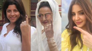 BMC Elections 2017: Rekha, Zoya Akhtar, Anushka Sharma cast their vote; pose with their inked fingers! BMC Elections 2017: Rekha, Zoya Akhtar, Anushka Sharma cast their vote; pose with their inked fingers!