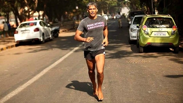 milind soman running slippers