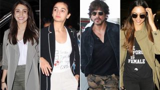 Celeb Airport Style This Week: Shah Rukh Khan, Alia Bhatt, Deepika Padukone, Anushka Sharma cause a stir on the runway with their fab styles! Celeb Airport Style This Week: Shah Rukh Khan, Alia Bhatt, Deepika Padukone, Anushka Sharma cause a stir on the runway with their fab styles!