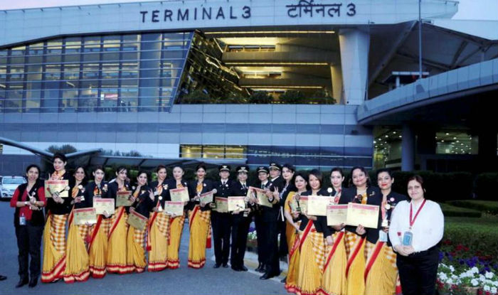 Air India makes first journey around the world with all-women crew
