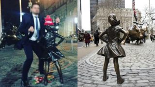 Man in suit humps on 'Fearless Girl' statue in Wall Street built for International Women’s Day! Man in suit humps on 'Fearless Girl' statue in Wall Street built for International Women’s Day!