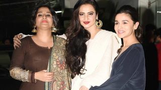 When Begum Jaan met Umrao Jaan: Rekha, Alia Bhatt spotted at the screening of Vidya Balan's film - view pics When Begum Jaan met Umrao Jaan: Rekha, Alia Bhatt spotted at the screening of Vidya Balan's film - view pics
