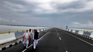 Bhupen Hazarika bridge, inaugurated by PM Modi with flashlights, has no lights Bhupen Hazarika bridge, inaugurated by PM Modi with flashlights, has no lights