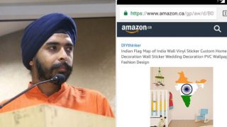 Wrong Indian map sold on Amazon Canada! After Tri-colour doormat, BJP leader lambasts e-com website for selling distorted Map of India Wrong Indian map sold on Amazon Canada! After Tri-colour doormat, BJP leader lambasts e-com website for selling distorted Map of India