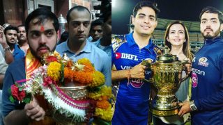 Anant Ambani takes IPL 2017 winners' trophy to Siddhivinayak Temple: Pictures of Mumbai Indians owner go viral! Anant Ambani takes IPL 2017 winners' trophy to Siddhivinayak Temple: Pictures of Mumbai Indians owner go viral!