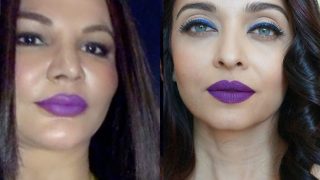 Rakhi Sawant takes on Aishwarya Rai Bachchan in wearing purple lipstick! See item girl go crazy on her Dubai Tour Rakhi Sawant takes on Aishwarya Rai Bachchan in wearing purple lipstick! See item girl go crazy on her Dubai Tour