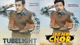 Riteish Deshmukh copies Salman Khan's Tubelight and Aamir Khan's Dangal posters for Bank Chor movie promotions! See hilarious results Riteish Deshmukh copies Salman Khan's Tubelight and Aamir Khan's Dangal posters for Bank Chor movie promotions! See hilarious results