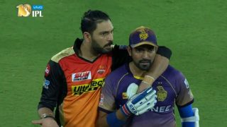 IPL 2017: Robin Uthappa, Siddarth Kaul involved in 'body contact' - Yuvraj Singh gets involved IPL 2017: Robin Uthappa, Siddarth Kaul involved in 'body contact' - Yuvraj Singh gets involved