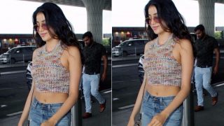 Jhanvi Kapoor shows off her sexy midriff as she gets clicked at the airport - view pics Jhanvi Kapoor shows off her sexy midriff as she gets clicked at the airport - view pics