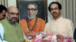 Presidential Election 2017: Amit Shah meets Uddhav Thackeray, Devendra Fadnavis accompanies Presidential Election 2017: Amit Shah meets Uddhav Thackeray, Devendra Fadnavis accompanies