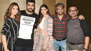 Arjun Kapoor cuts his pre-birthday cake with Mubarakan co-stars, Ileana D'Cruz and Athiya Shetty--(View Pics) Arjun Kapoor cuts his pre-birthday cake with Mubarakan co-stars, Ileana D'Cruz and Athiya Shetty--(View Pics)