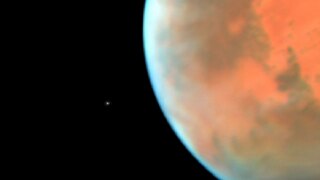 NASA’s Hubble Space Telescope Sees Martian Moon Phobos Orbiting the Red Planet NASA’s Hubble Space Telescope Sees Martian Moon Phobos Orbiting the Red Planet