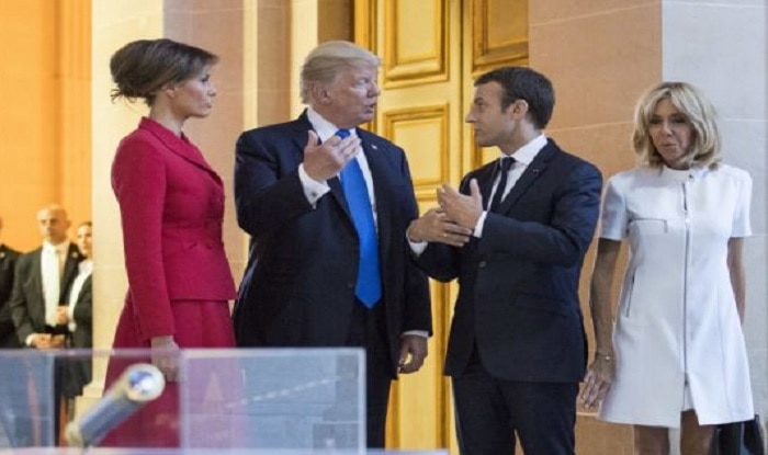 Image result for Trump praises Beauty of French First Lady
