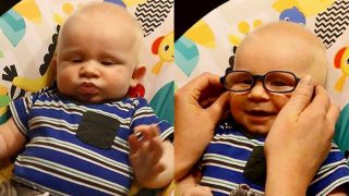 Priceless Reaction of Baby With Albinism Seeing Mother For First Time With Glasses is Going Viral (Watch Video) Priceless Reaction of Baby With Albinism Seeing Mother For First Time With Glasses is Going Viral (Watch Video)