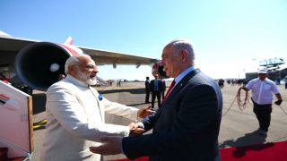 'Aapka Swagat Hai Mere Dost': Benjamin Netanyahu Greets PM Narendra Modi on Historic Visit to Israel 'Aapka Swagat Hai Mere Dost': Benjamin Netanyahu Greets PM Narendra Modi on Historic Visit to Israel