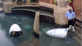 Robocop Commits Suicide: Pictures of Security Robot Drowning Go Viral On Twitter Robocop Commits Suicide: Pictures of Security Robot Drowning Go Viral On Twitter