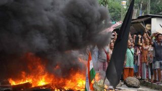 GJM Party Office Set Ablaze on 57th Day of Indefinite Strike GJM Party Office Set Ablaze on 57th Day of Indefinite Strike
