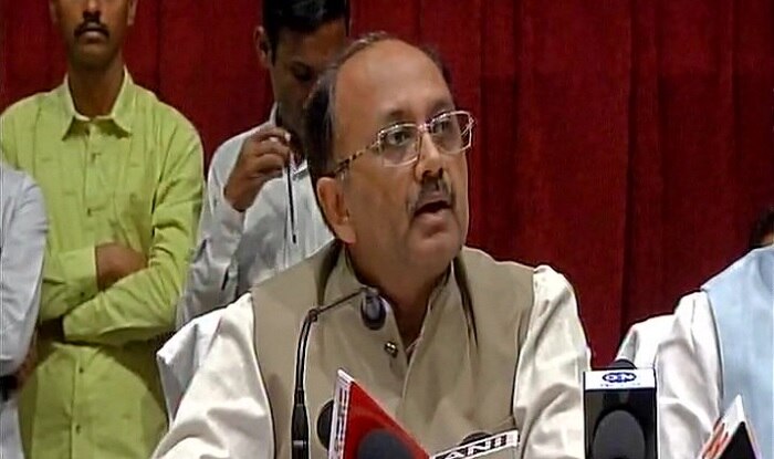 UP Health Minister Siddharth Nath Singh addressing the press
