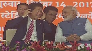 PM Modi, Shinzo Abe Lay Foundation Stone For Bullet Train Project PM Modi, Shinzo Abe Lay Foundation Stone For Bullet Train Project