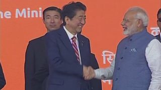 Mumbai-Ahmedabad High-Speed Bullet Train Foundation Stone Laid By PM Narendra Modi, Japan PM Shinzo Abe Mumbai-Ahmedabad High-Speed Bullet Train Foundation Stone Laid By PM Narendra Modi, Japan PM Shinzo Abe