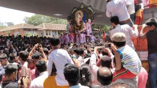 Ganpati Visarjan Photos From Mumbai: Devotees Bid Farewell to Lalbaug Cha Raja With Colourful Processions Ganpati Visarjan Photos From Mumbai: Devotees Bid Farewell to Lalbaug Cha Raja With Colourful Processions