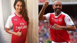 Disha Patani Dons Arsenal Jersey Gifted by Football Club Legend Robert Pirès, Posts Picture on Instagram Disha Patani Dons Arsenal Jersey Gifted by Football Club Legend Robert Pirès, Posts Picture on Instagram