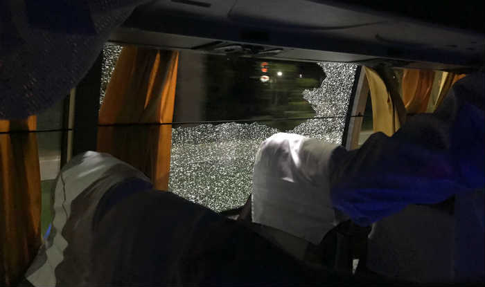 India vs Australia, 2nd T20I: Rowdy Fans Throw Rock on AUS Team Bus, Aaron Finch Shares Picture India vs Australia, 2nd T20I: Rowdy Fans Throw Rock on AUS Team Bus, Aaron Finch Shares Picture