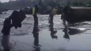 Students Forced to Cross River to Reach School in Odisha's Mayurbhanj district (Video) Students Forced to Cross River to Reach School in Odisha's Mayurbhanj district (Video)