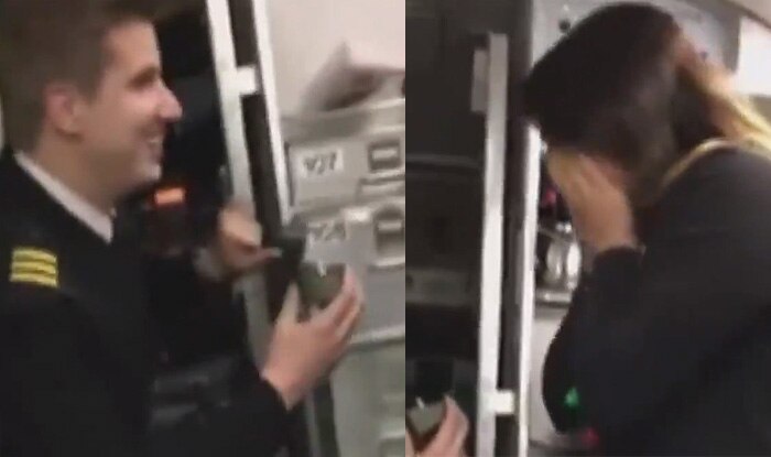Skywest Airlines Pilot Proposes Flight Attendant Girlfriend Onboard Video Goes Viral