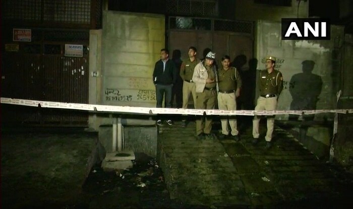 Police officials inspecting site after the incident. [Image courtesy ANI]