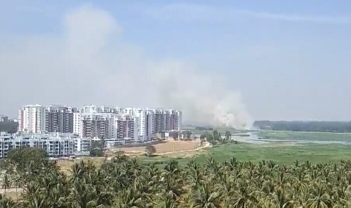 Image result for Bengaluru's infamous Bellandur Lake caught fire yet again