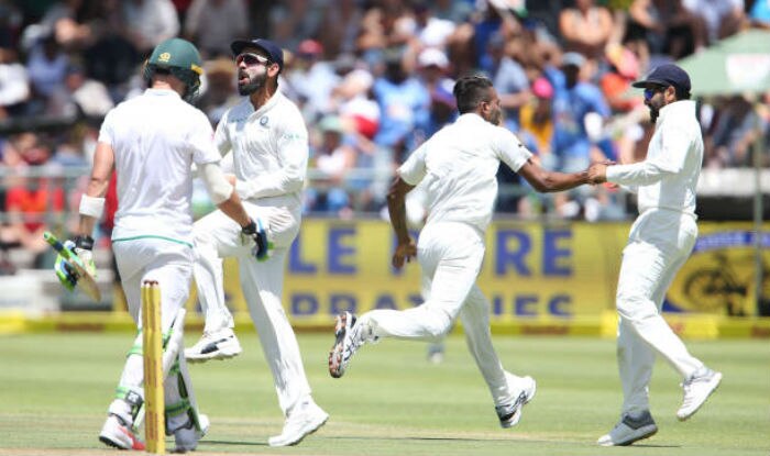 Indian players celebrate fall of a wicket | Getty Images