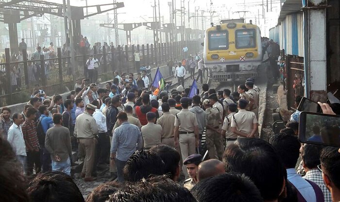 Protesters block rail traffic in Mumbai