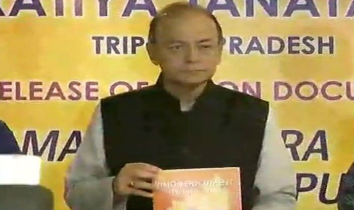 Arun Jaitley releases BJP's vision document for Tripura polls