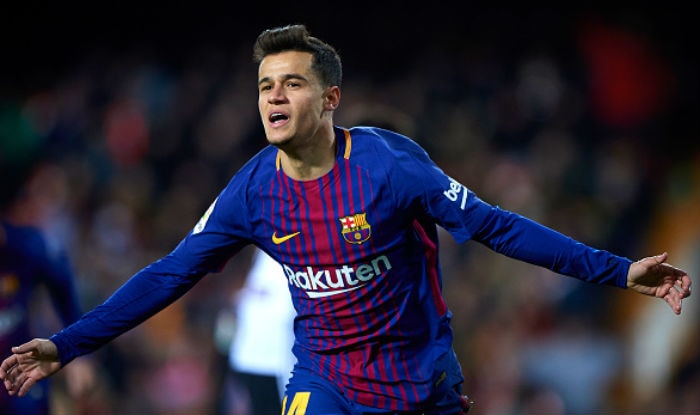 Coutinho celebrates after scoring