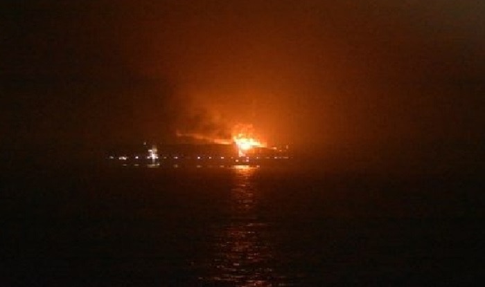 Container ship with 13 Indians catches fire, 4 missing Container ship with 13 Indians catches fire, 4 missing